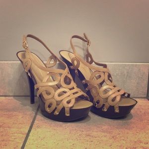 Tan platform sandal stilettos